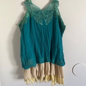 Rare Young Essence beaded butterfly layered mini dress